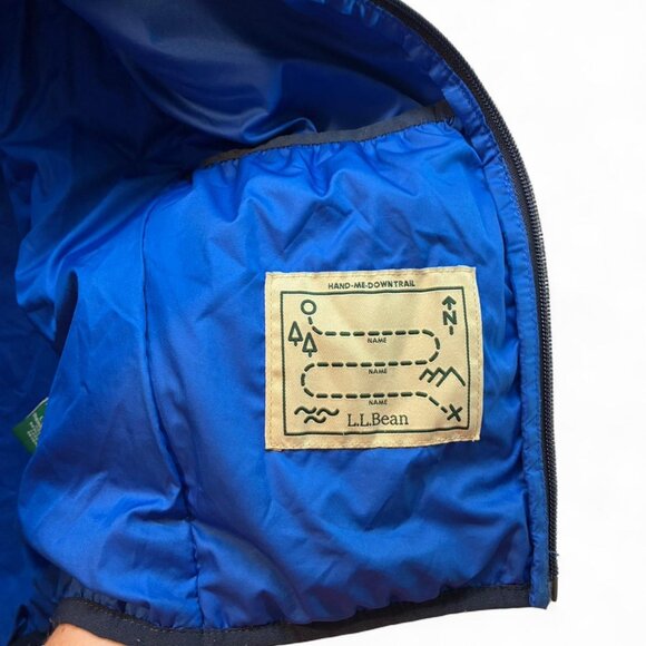 Children’s L.L. Bean Blue and Black Light Puffer Jacket, Size L (14-16) - Picture 7 of 8